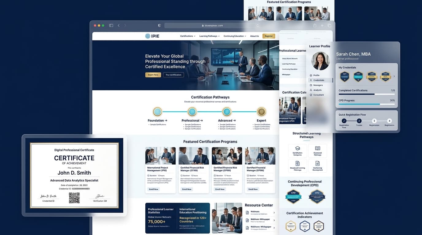 Premium UI showcase of the ABPT professional certification website