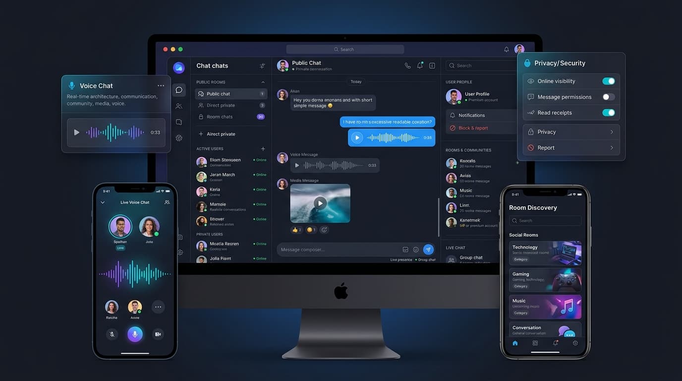 Premium UI showcase of the Chatnaa real-time communication platform